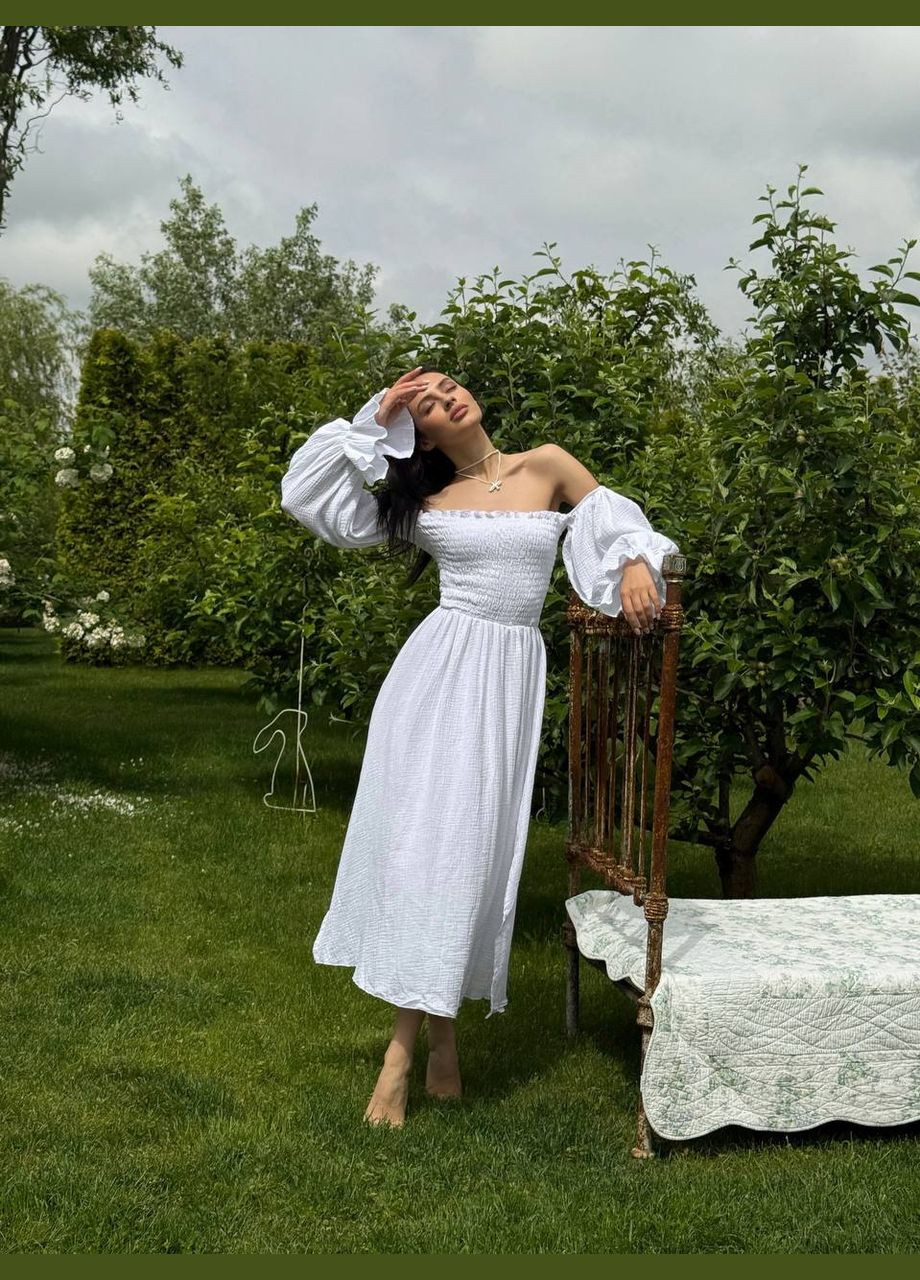 Молочное повседневный, кэжуал, коктейльное, вечернее женское платье Україна