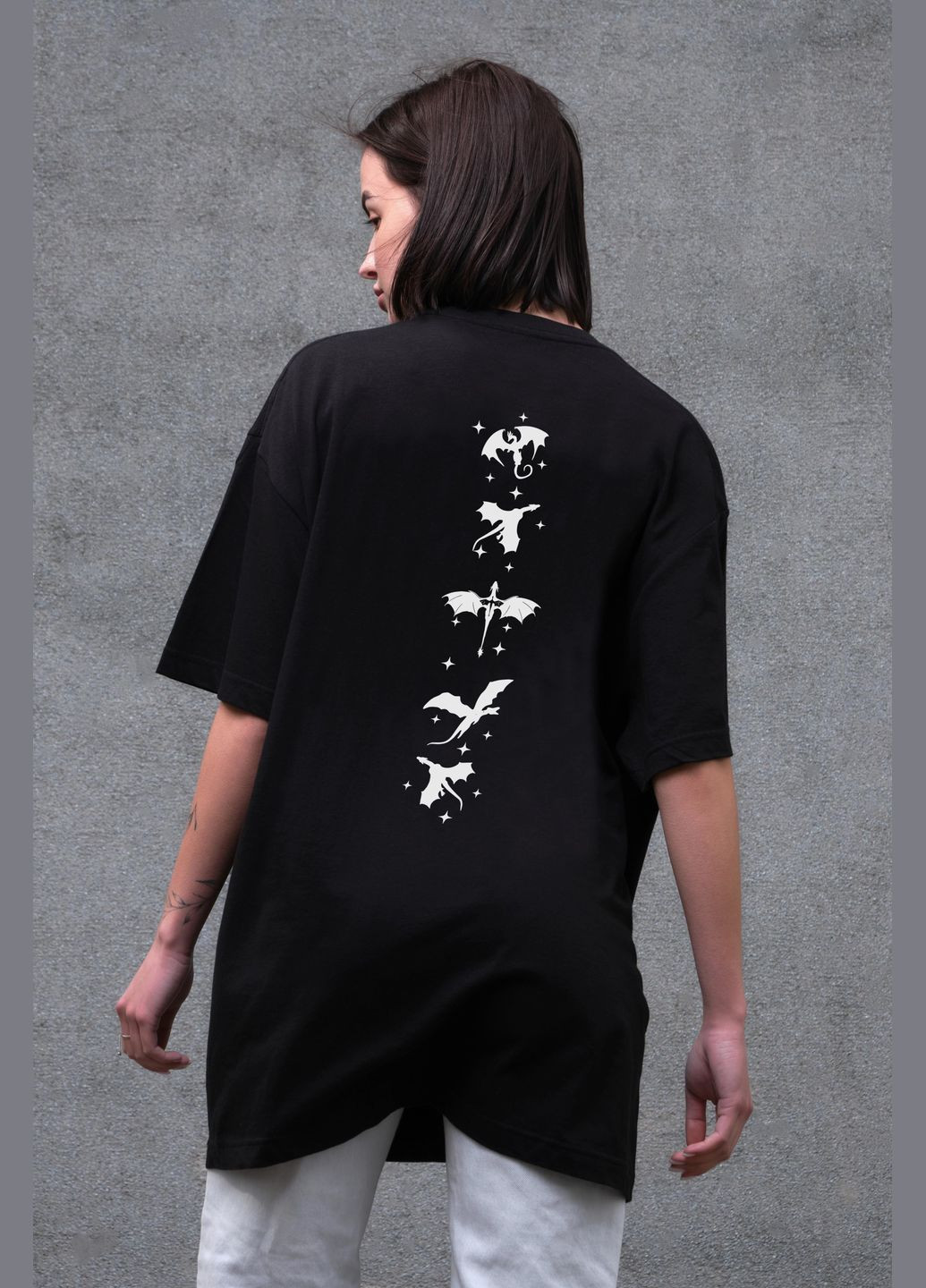 Жіноча Оверсайз Футболка З Принтом Четверте Крило Without - (346084701)