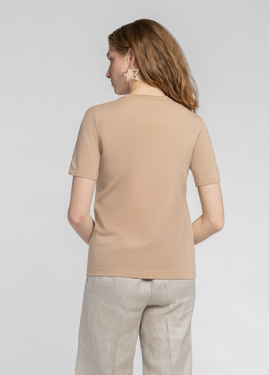 Футболка жіноча бежева Arber T-SHIRT WF-19 - (331783638)