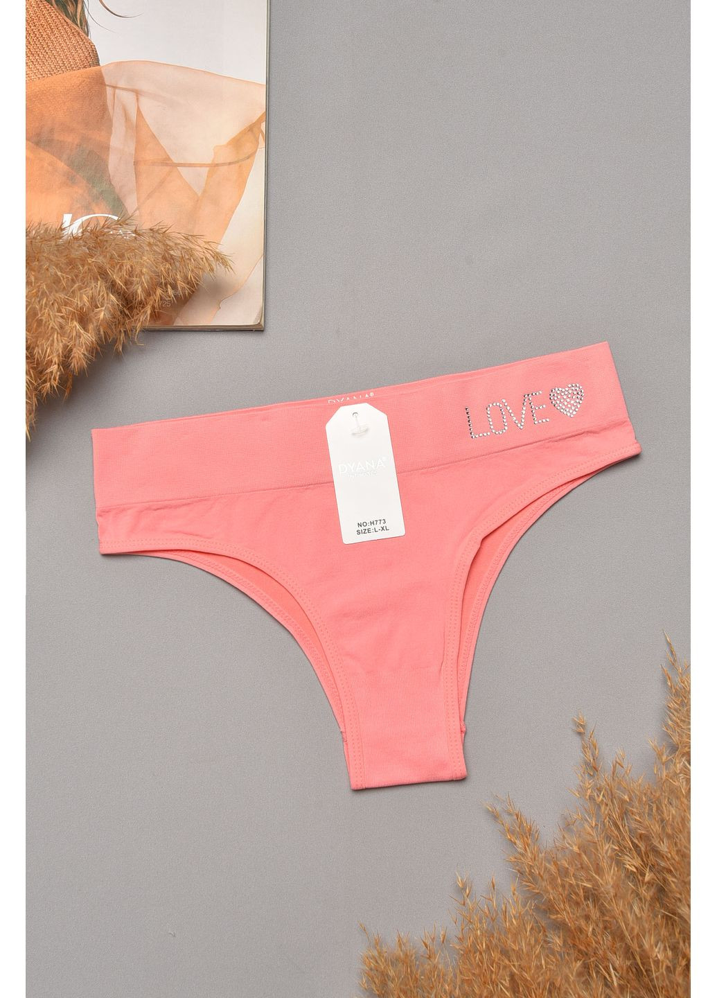 Трусы женские однотонные розового цвета Let's Shop (351361170)