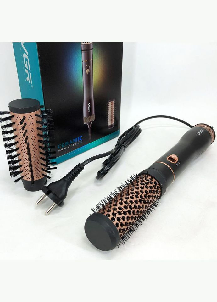 Фен расческа V-559 для завивки и сушки волос керамическое покрытие 2 скорости 2 насадки VGR (364666087)
