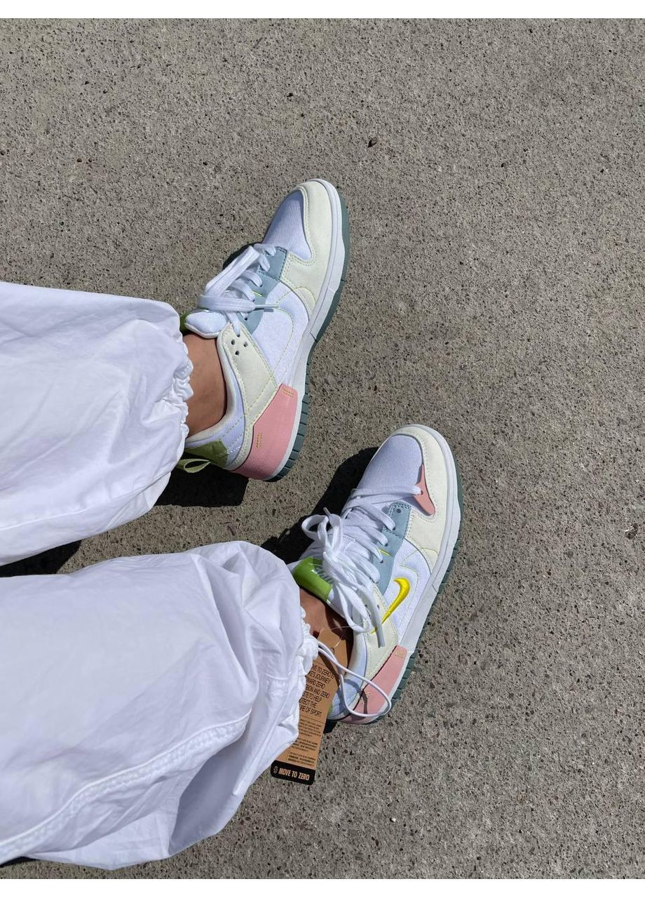 КРОССОВКИ ЖЕНСКИЕ NIKE DUNK LOW DISRUPT 2 EASTER PASTEL НАЙК СБ ДАНК No Brand белые демисезоны (368858122)