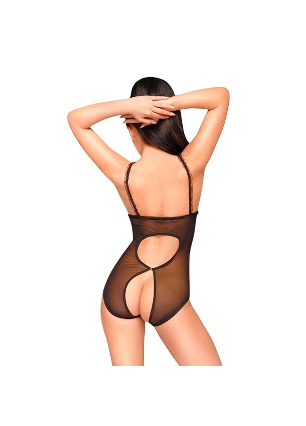 Кружевное боди — Turned On Black, с открытой грудью и спинкой Penthouse (334305599)