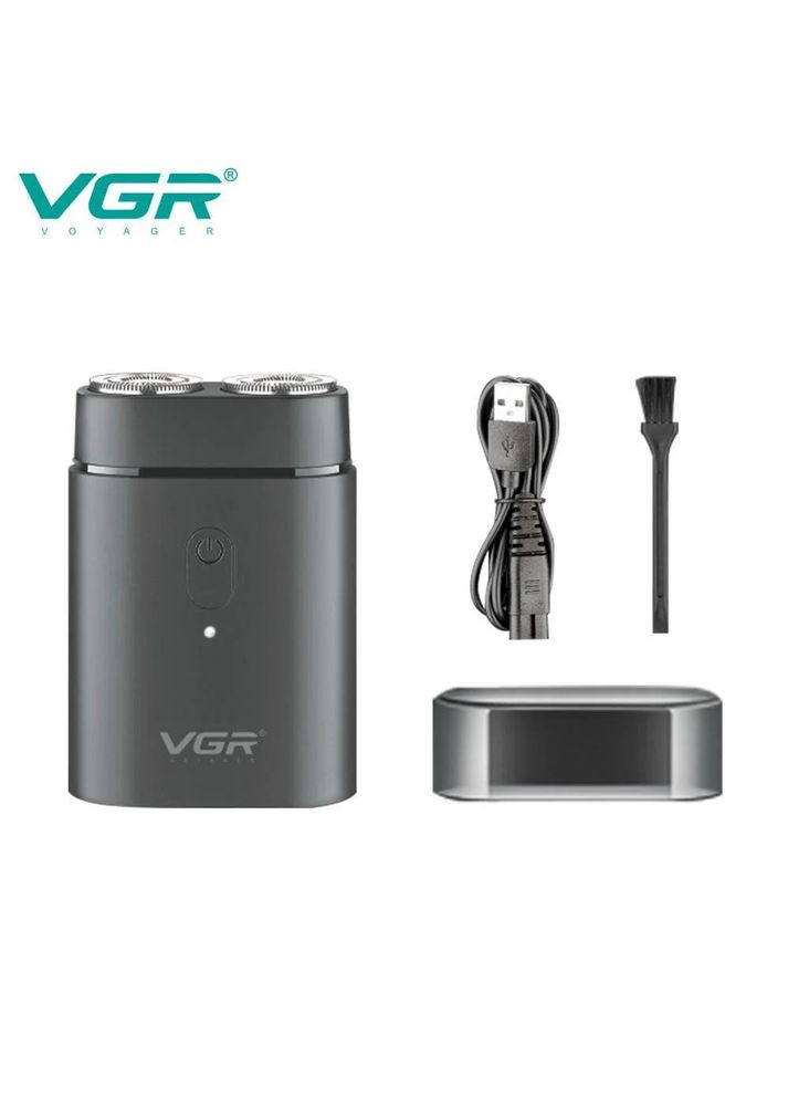 Электрическая мужская бритва для бороды V-341 Роторная аккумуляторная электробритва для бритья Черная 5 Вт VGR (361309654)