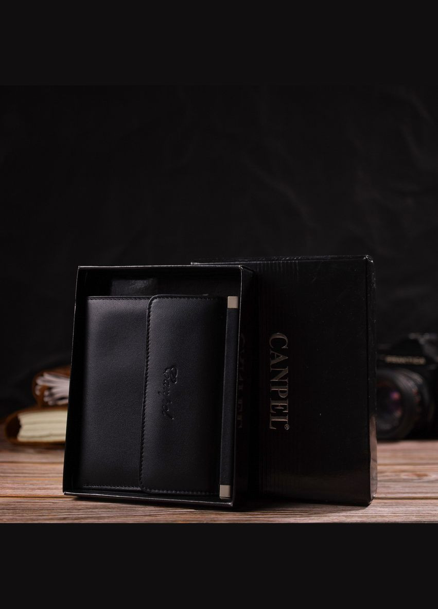 Ультрамодний гаманець для жінок з натуральної гладкої шкіри 21928 Чорний Canpellini (298570653)