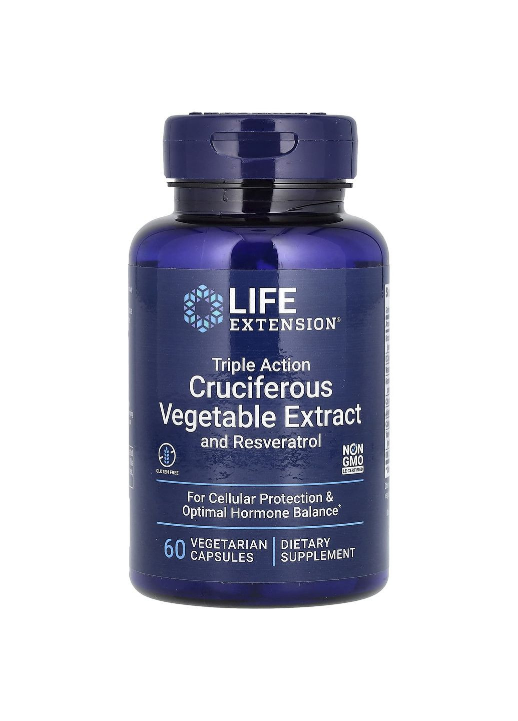 Экстракт крестоцветных овощей с ресвератролом, Triple Action Cruciferous Vegetable Extract with Resveratrol,, 60 капсул Life Extension (362368566)