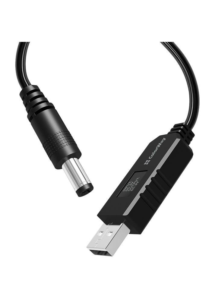 Кабель для роутера 9V (USB-DC 5.5х2.5mm) 1м Black (CW-CBUD066-BK) Colorway (323132273)
