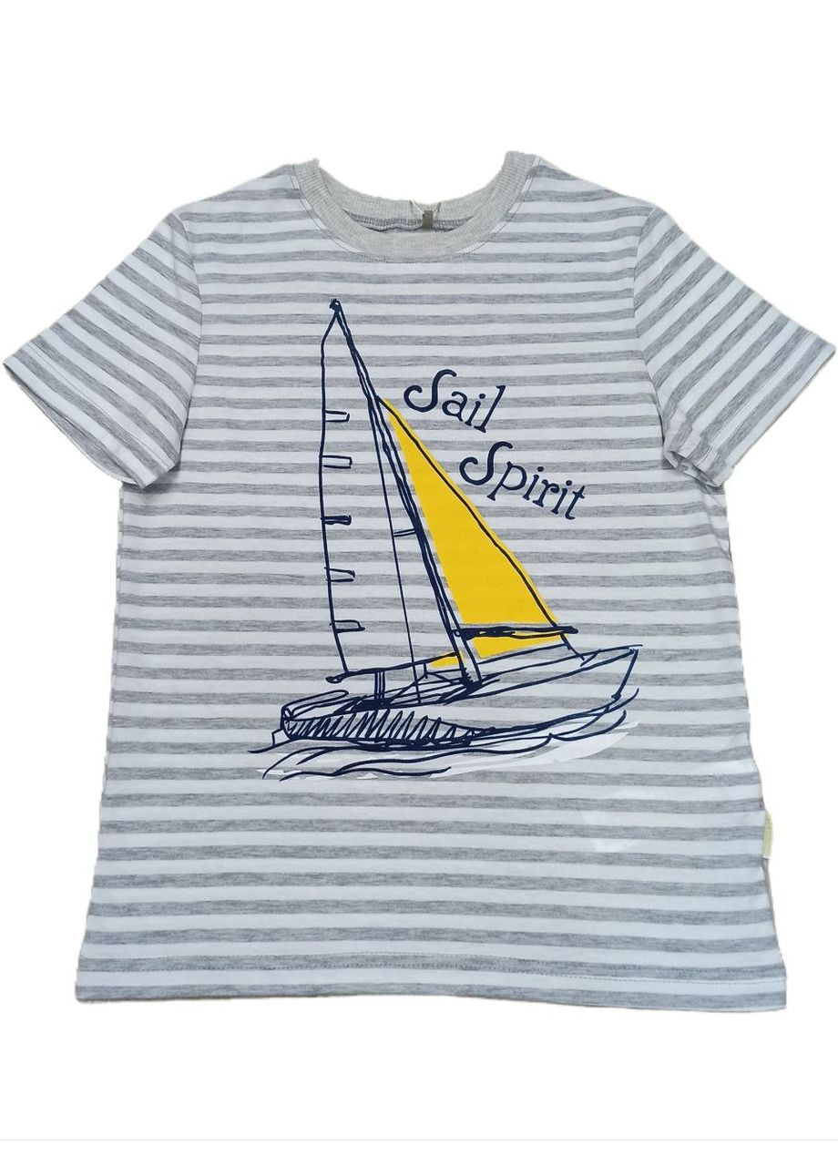 Серая летняя футболка для мальчика фб 485 Бембі