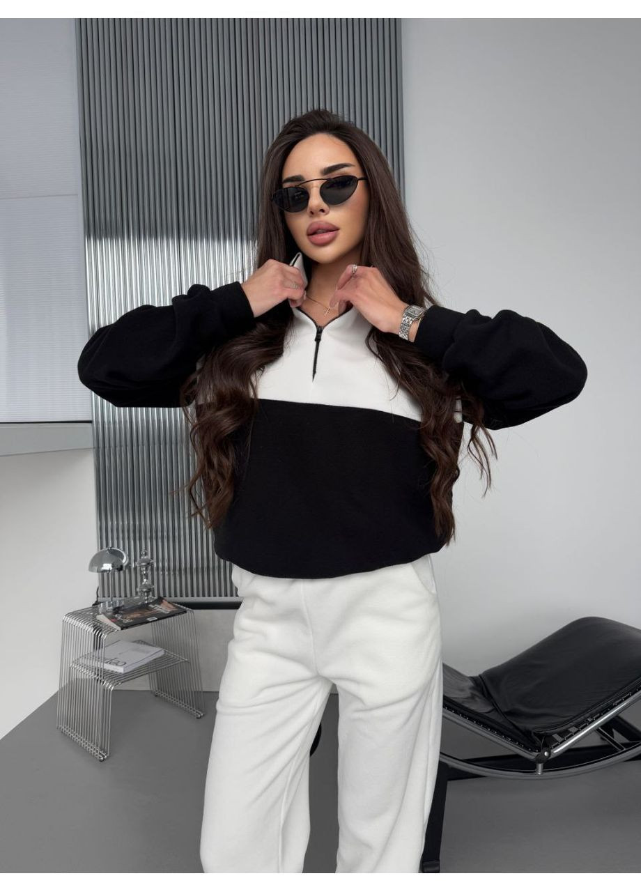 Спортивный флисовый костюм турецкий Флис Полар,кофта с вороном на молнии и брюки Джогеры Україна (367047195)