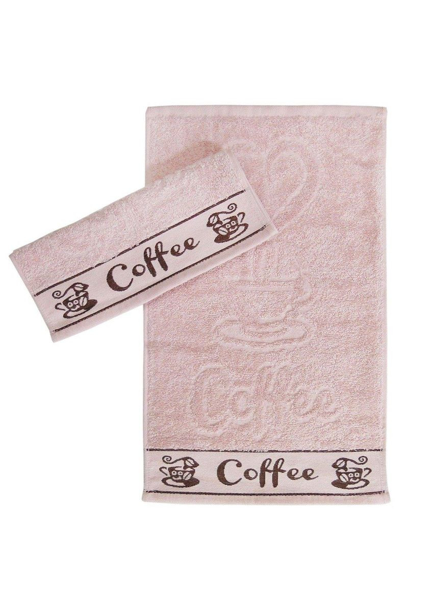 Полотенце - J-194 coffee пудра 30*50 PARISA пудровый