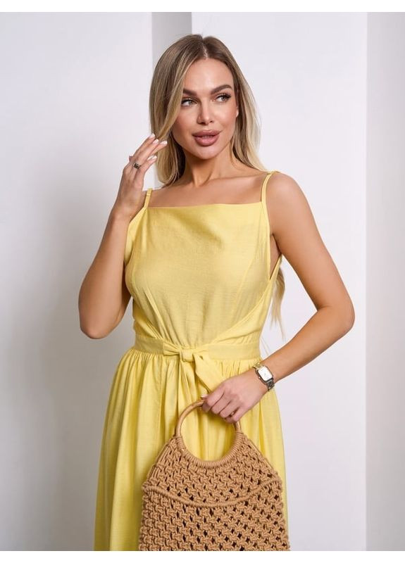 Комбінована плаття 15145 жовте ISSA PLUS однотонна