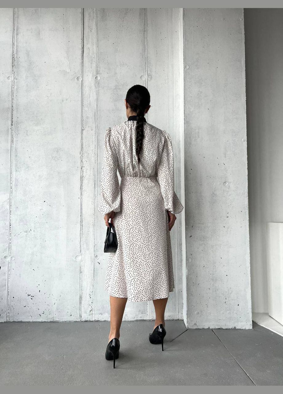 Білий святковий, коктейльна, ділова, повсякденний, вечірня сукня жіноча No Brand в горошок