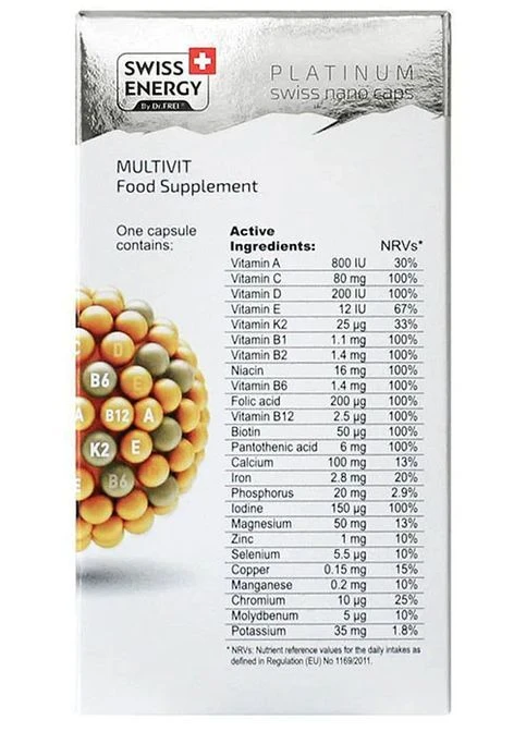 MULTIVIT 25 Vitamins and Minerals+Vitamin K2 30 Caps Swiss Energy (385871136)