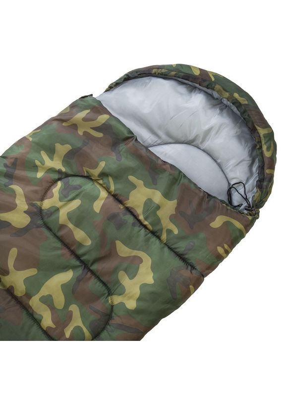 Спальний мішок ковдра з капюшоном (PL, бавовна, 400г на м2, р-р 177+30х75см, t -5 до +15, камуфляж) (SY-4051) SP-Sport (361435924)