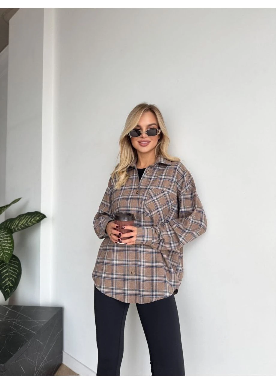 Жіноча фланелева сорочка в клітку Fashion (382225089)