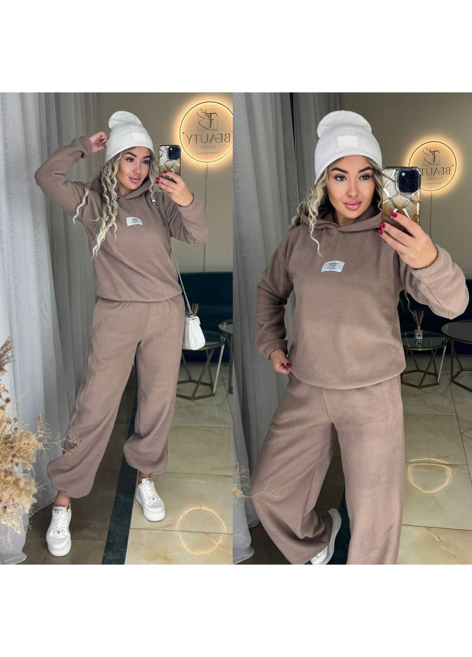 Костюм 1117 Полар флис Турция,брюки и затяжки,кофта с капюшоном Україна (369152232)