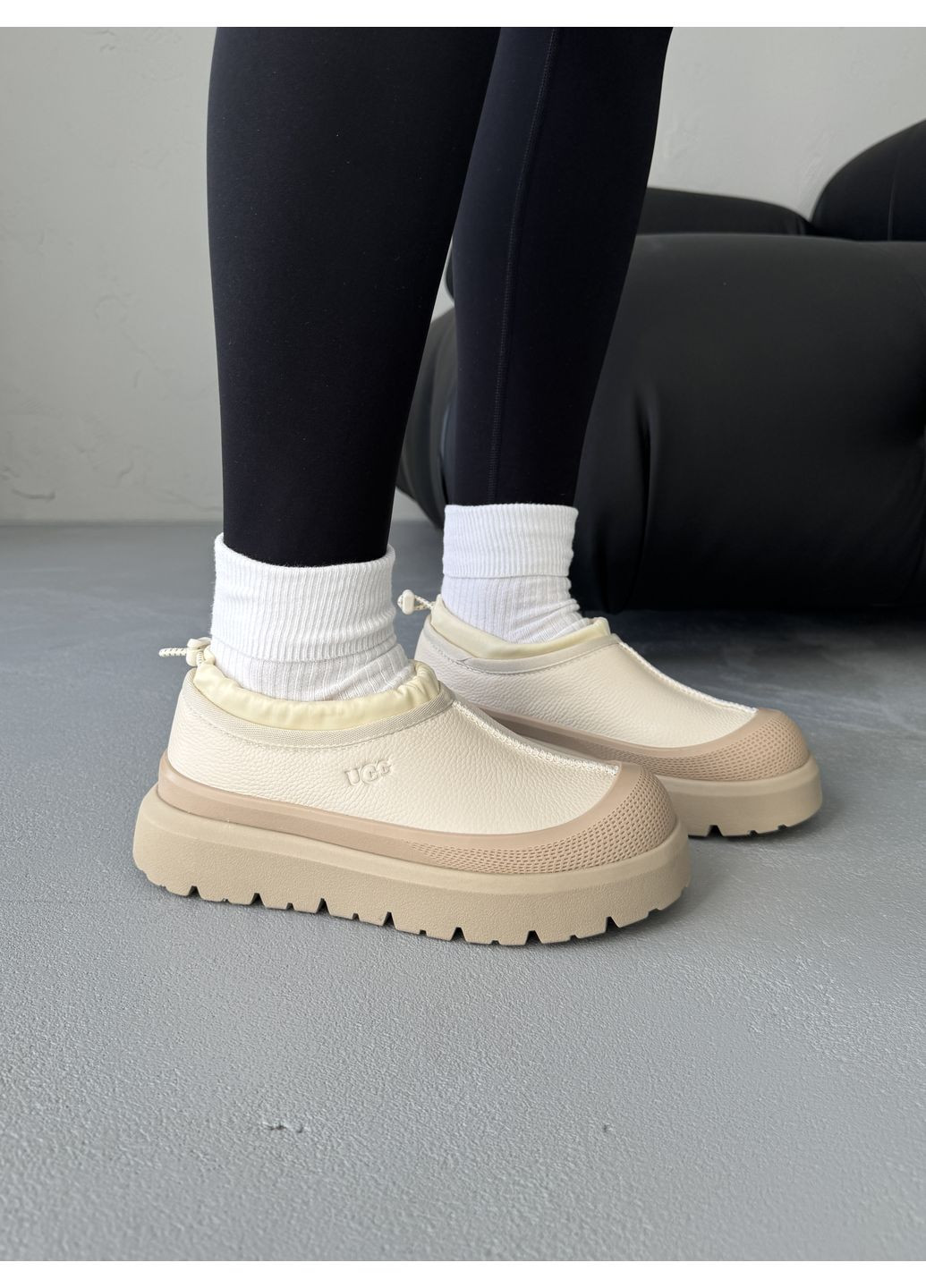 Кросівки жіночі UGG Tasman Weather Hybrid Birch White Pepper | Угі Тасман Гібрид білі демісезони (371995111)