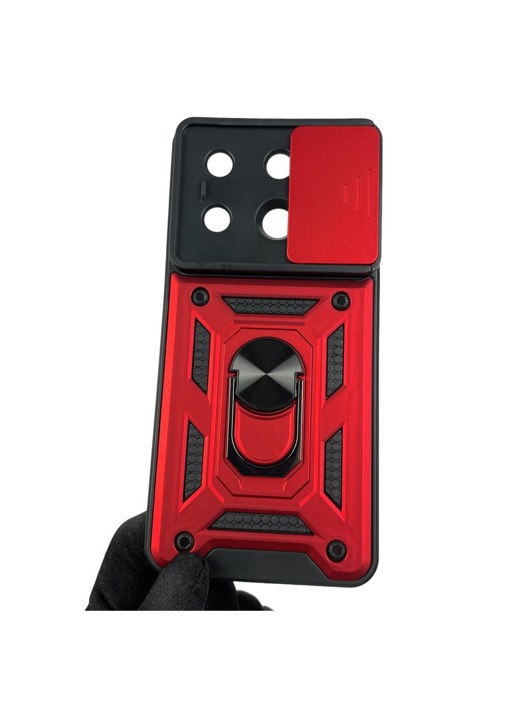 Чохол для Redmi Note 13 Pro 5G броньований з кільцем зі шторкою на сяомі редмі нот 13 про 5г червоний rg1 Xiaomi (366022527)