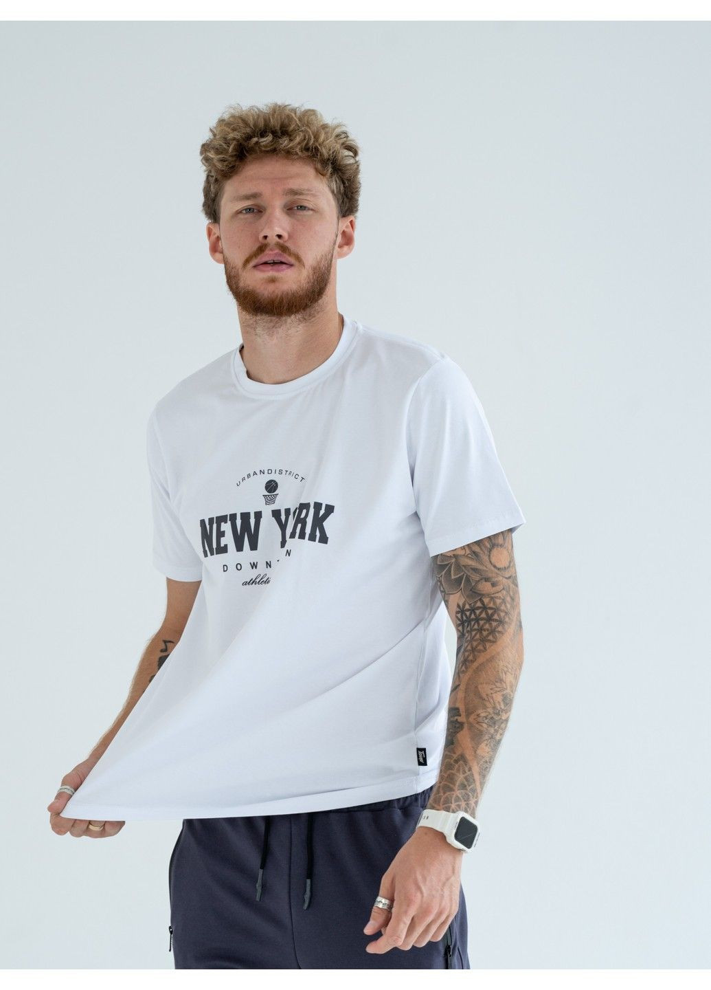 Біла чоловічі футболки new york біла Teamv