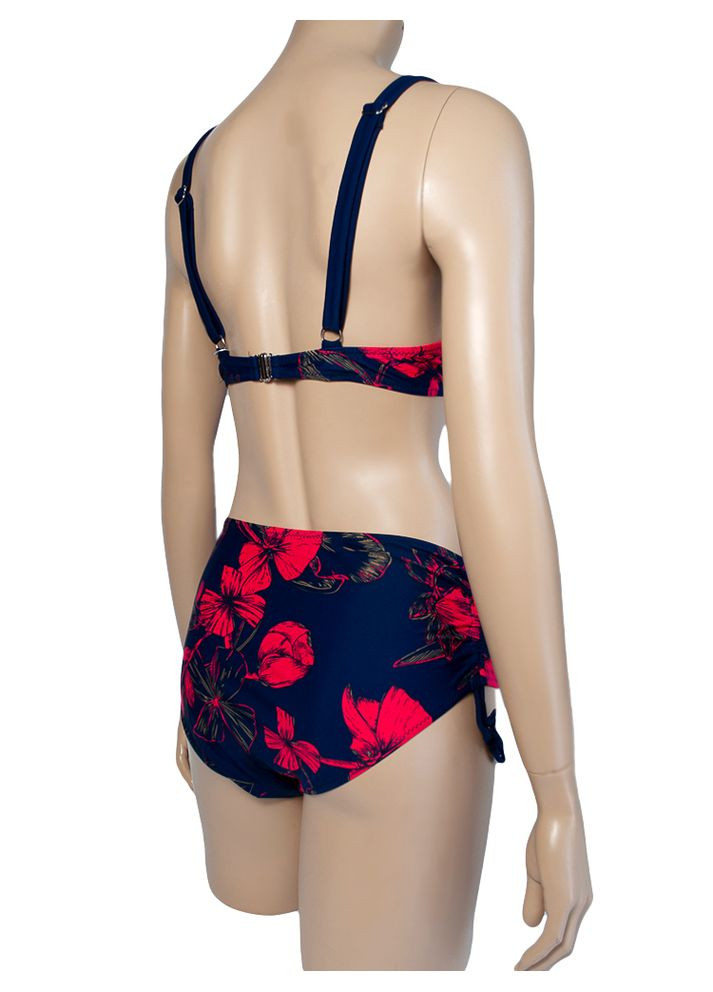 Синій літній жіночий купальник з м'яким ліфом для грудей розміром чашки c, d модель 0017 арт.4009 роздільний Samegame