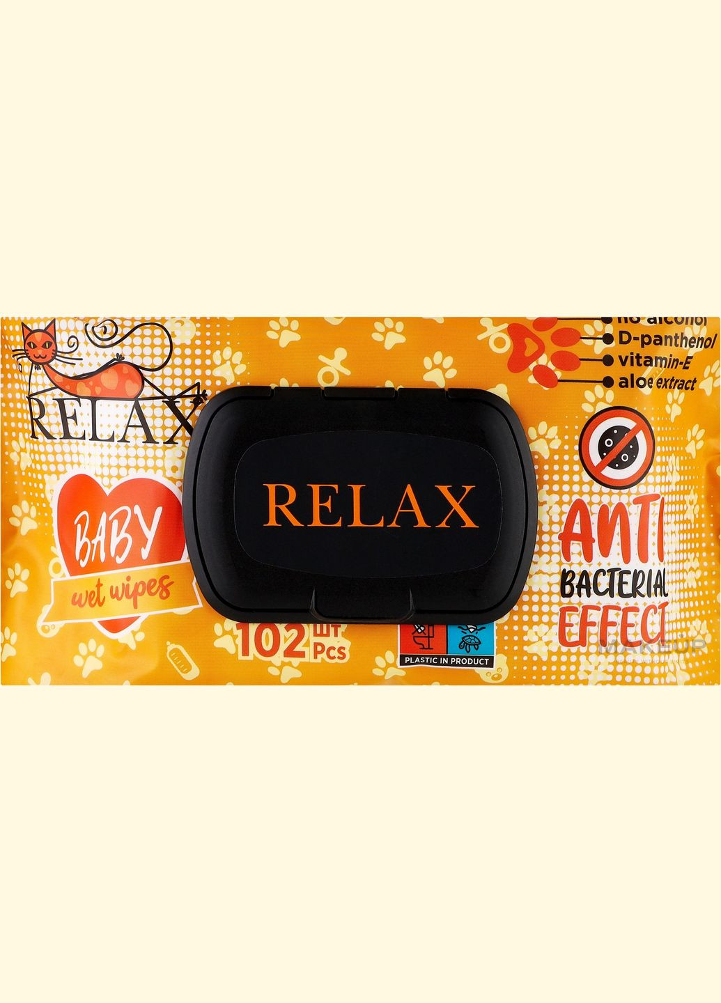 Детские влажные салфетки "Антибактериальные" 102шт (1348128-27068459) Relax (368650725)