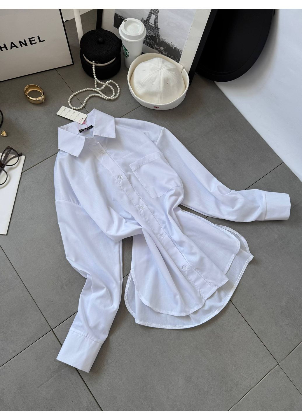 Белая коктейльный, повседневный, вечерний, классическая, кэжуал рубашка Asi.Store.ua с длинным рукавом