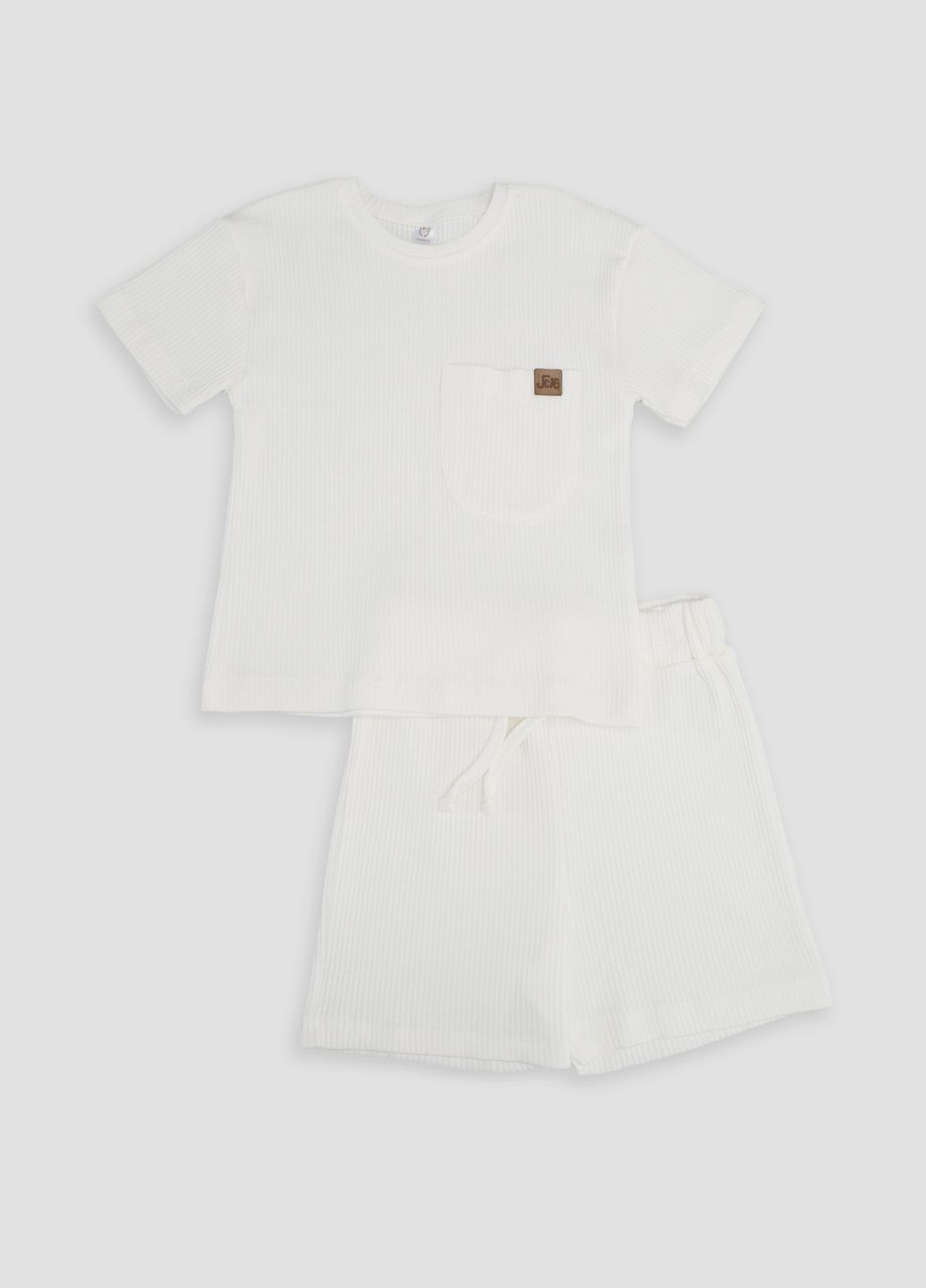 Молочний літній костюм з шортами для хлопчика колір молочний cb-00243612 Difa