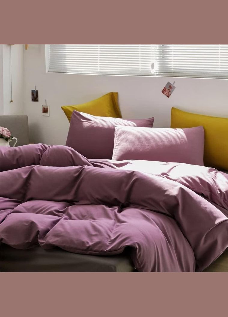 Постельное белье из мягкого материала с матовым блеском 150 x 210 см Семейный (ВЕ5201В-44) No Brand (306633801)