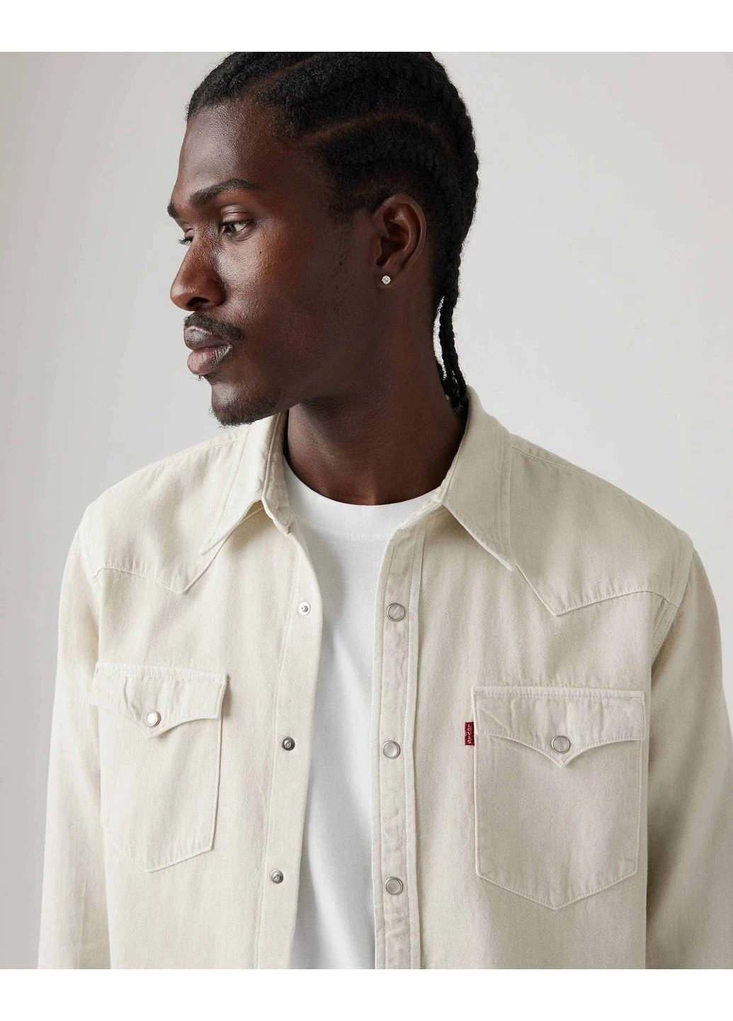 Молочная кэжуал рубашка однотонная Levi's