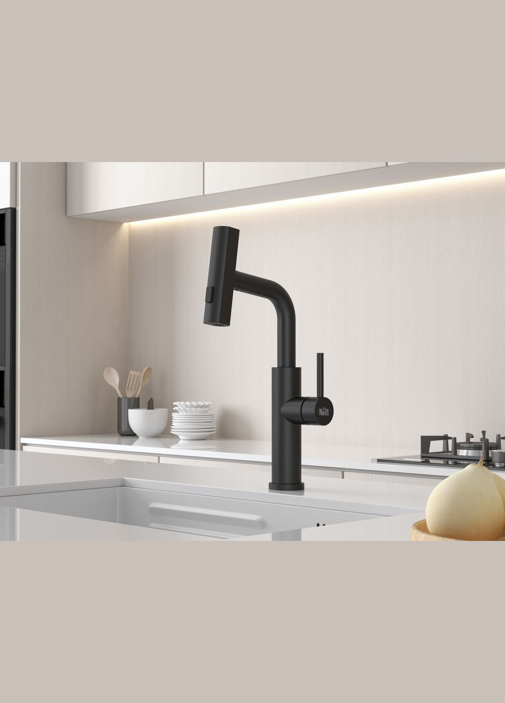 Смеситель на кухню водопад с выдвижной воронкой LB-35 Nett (336937006)