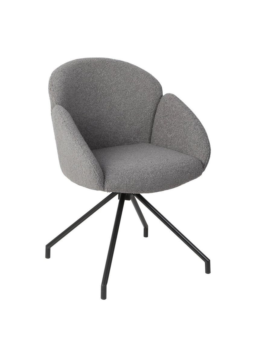 Стілець LINDA чорний каркас/сірий Teddy Intarsio (365461524)