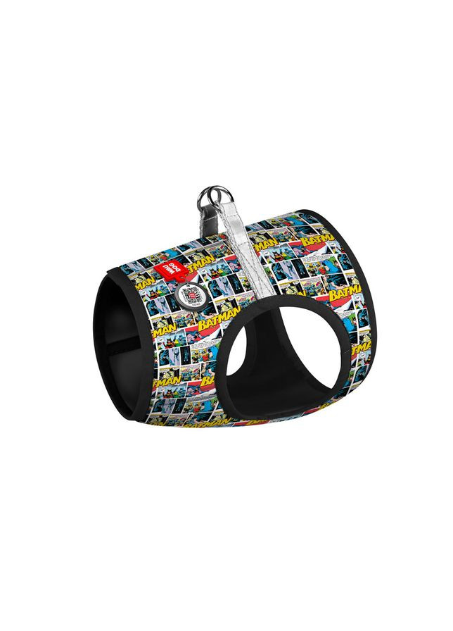 Шлея для собак мягкая Clothes с QR паспортом, рисунок "Бэтмен комикс",, В 28-31 см, С 20-22 см WAUDOG (363199957)