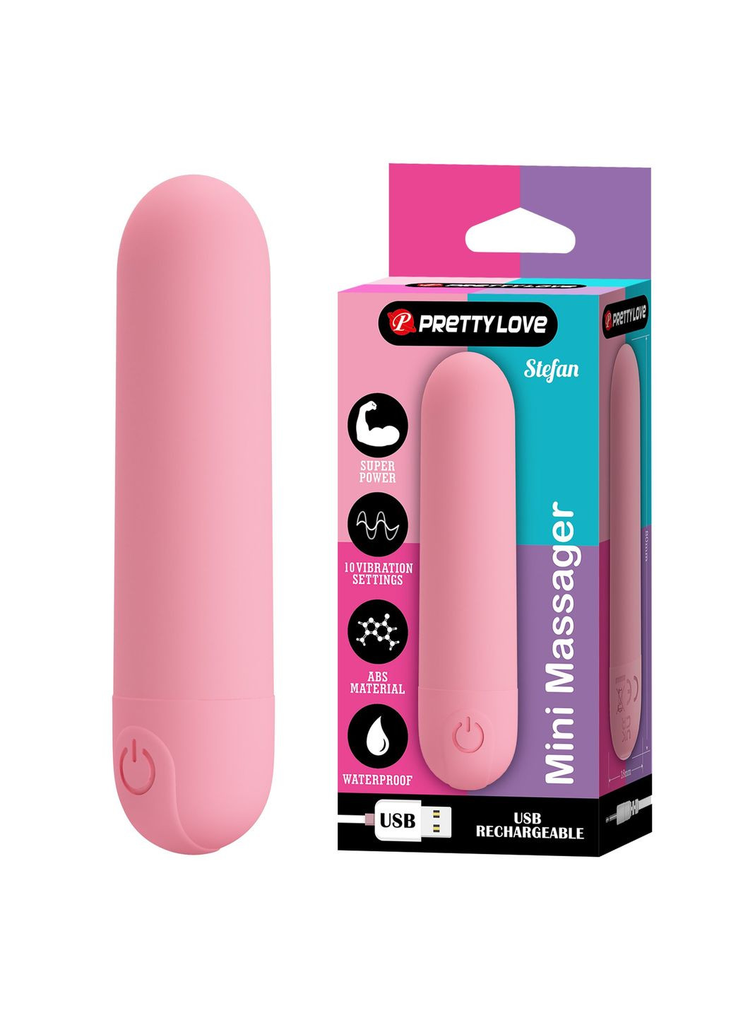 Віброкуля STEFAN персикова, 8 х 1.8 см Pretty Love (361670079)