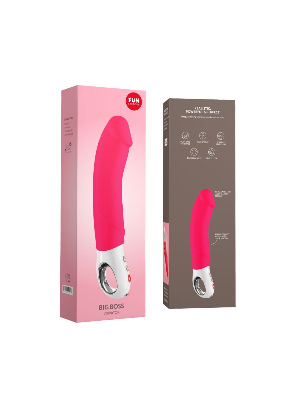 Вибратор для точки G BIG BOSS pink, очень мощный, 23,5 см Fun Factory (315149399)