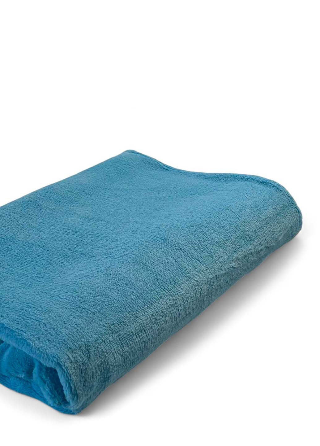 Полотенце банное большое микрофибра 160х90 см Homedec однотонный голубой