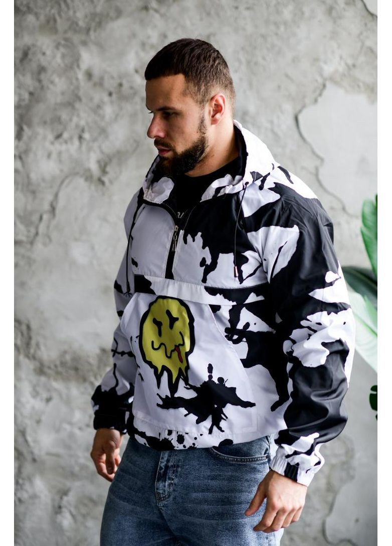 Комбинированная демисезонная анорак не утеплен весна лето с капюшоном мужской женской. No Brand