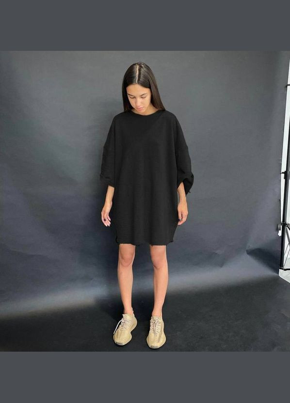 Стильна спортивна сукня-туніка ідеально підходить для повсякденного життя, якісна чорна oversize сукня No Brand 273 (284119702)
