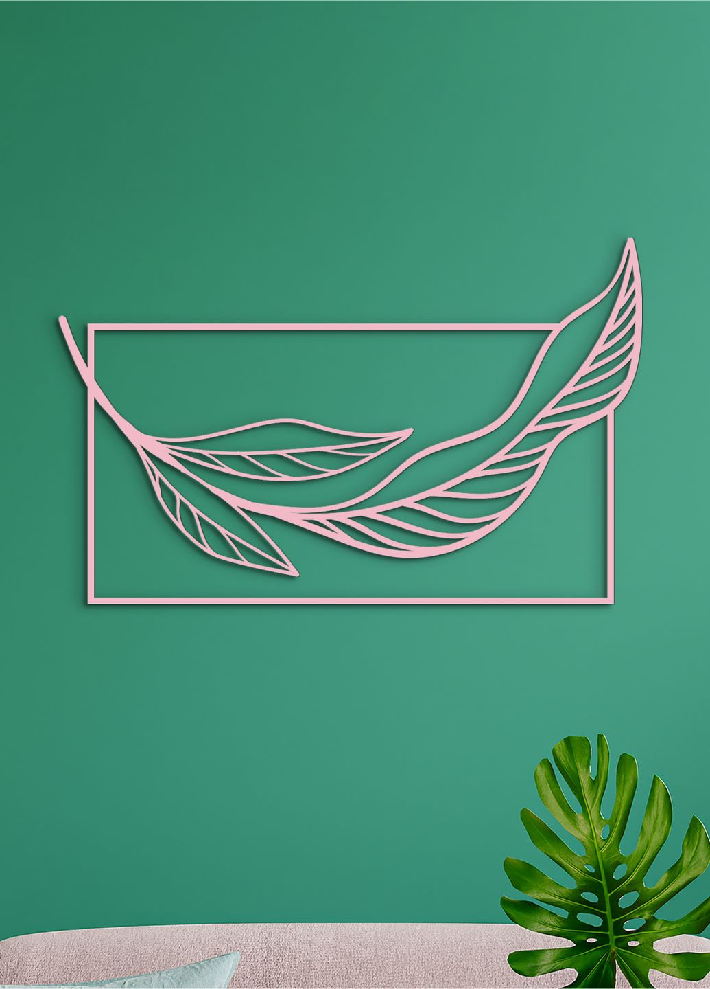 Настенный декор для дома, картина лофт "Листок минимализм", декоративное панно 30х18 см Woodyard (292112955)