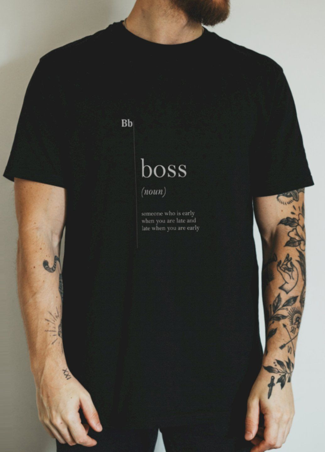 Черная футболка черная мужская "boss" Ctrl+