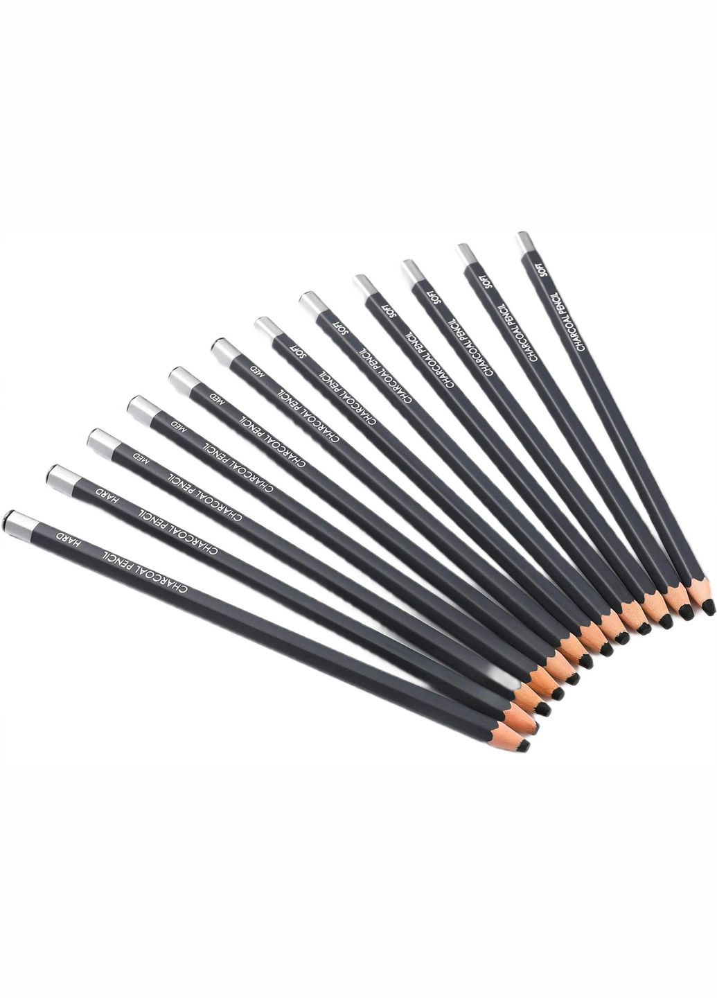 Набір вугільних олівців (12 штук різної твердості) Worison (336190629)