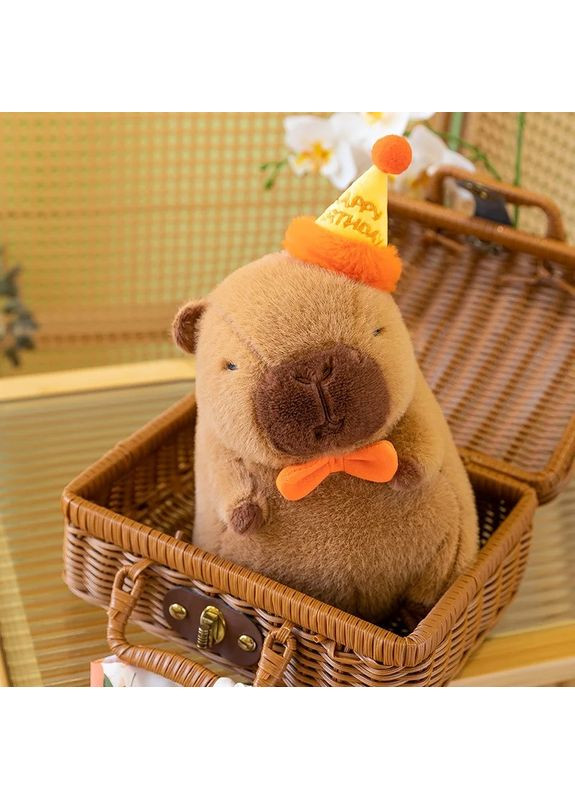 Большая мягкая плюшевая игрушка капибара с колпаком 48 см гипоаллергенная мягкая игрушка для детей и взрослых Combuy (370602695)