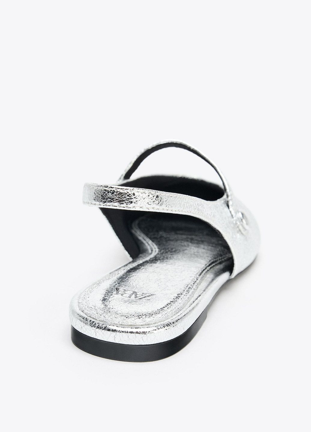 Жіночі балетки Zara | срібні однотонні штучна шкіра (358907588)