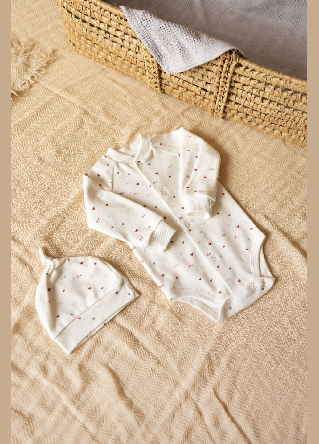 Боди с длинным рукавом интерлок принт Сердце Egoza (342338674)