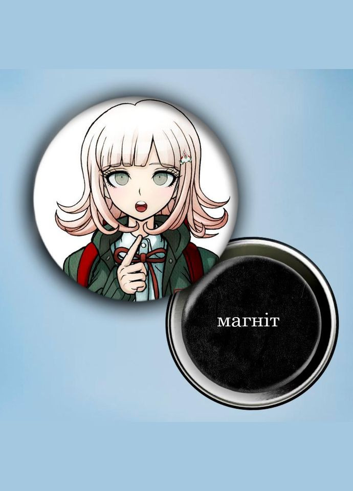 Фотомагнит (магнит на холодильник) Аниме Данганромпа #0010 56 мм черный No Brand (309160037)