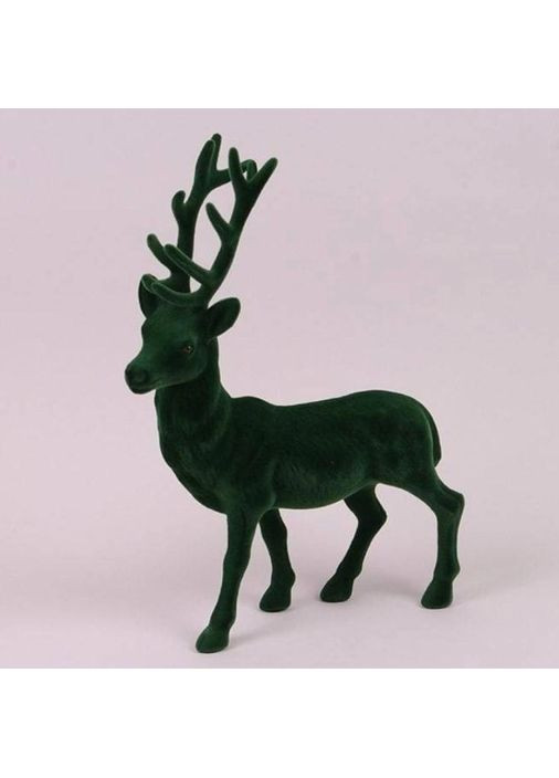 Фігурка новорічна Олень флок зелений 39 см. 21283 Flora (362413341)