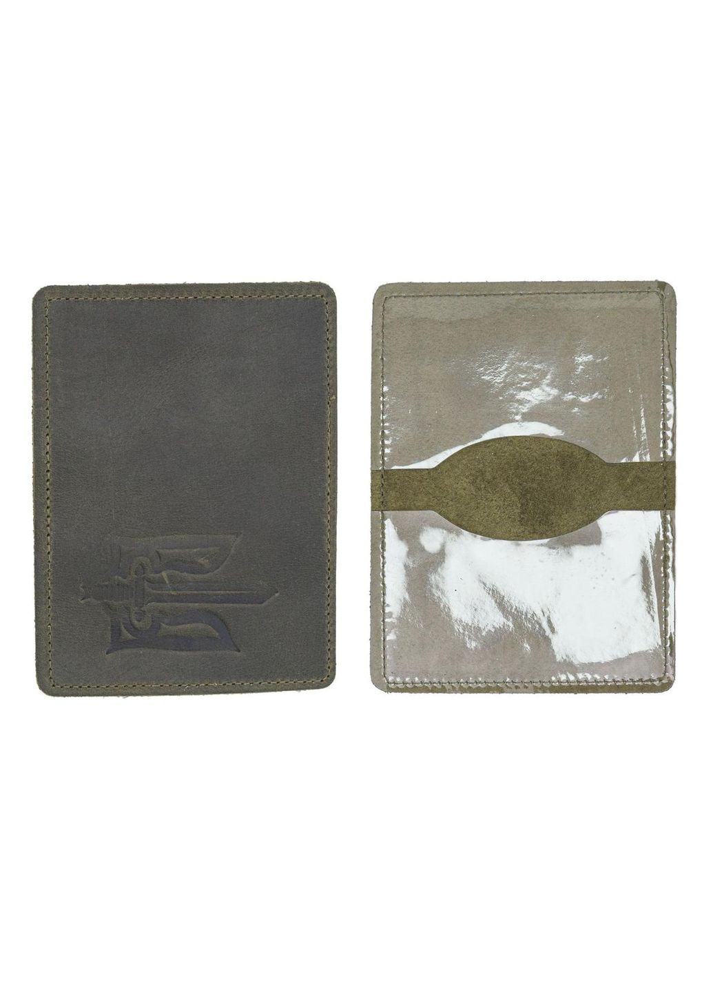 Обкладинка ID - 1 шкіра Тризуб меч коричневий тиснення 4PROFI (304773410)