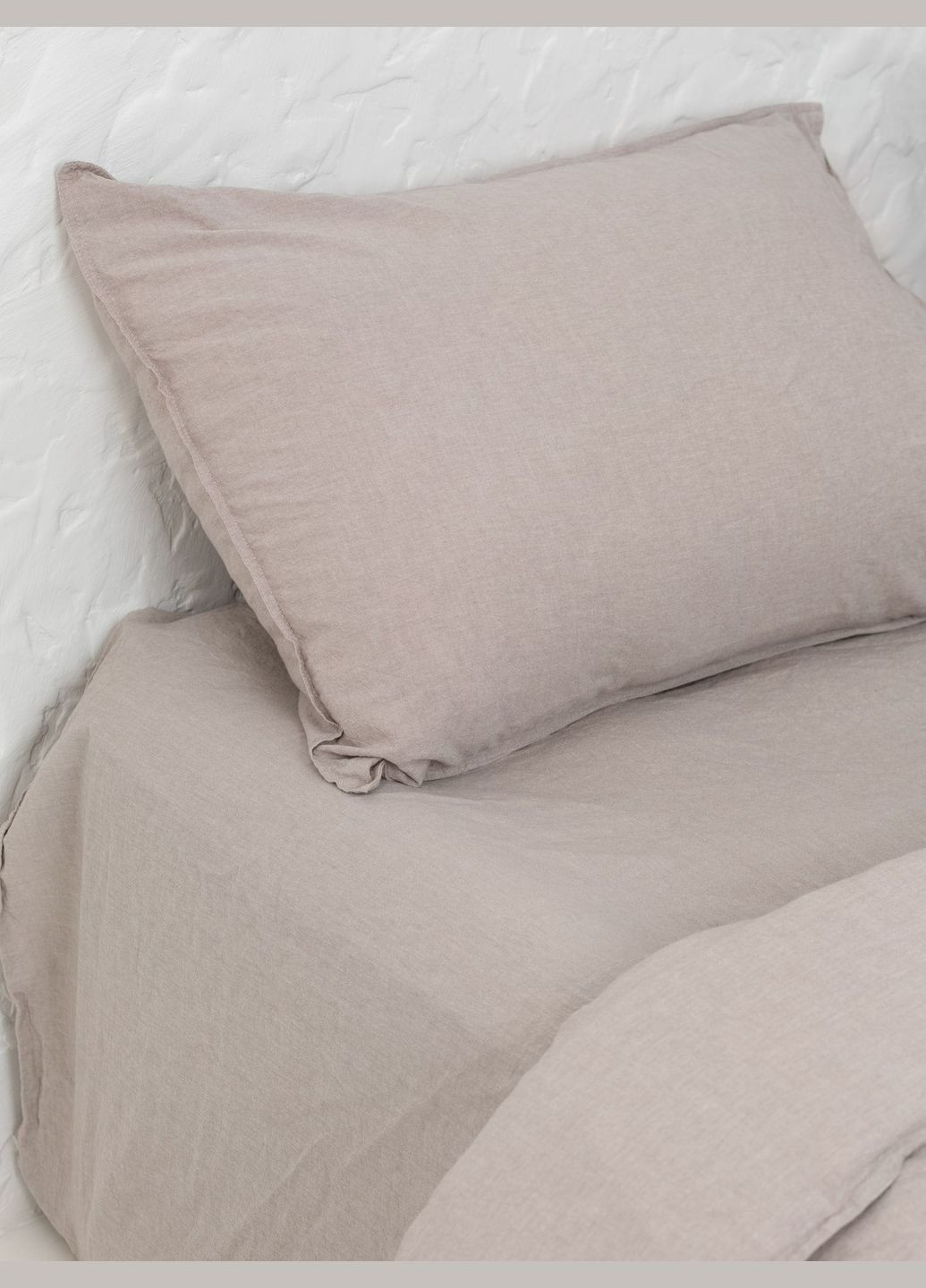 Комплект білизни із вареної бавовни Grey євро, Простирадло без резинки Leglo (300370506)