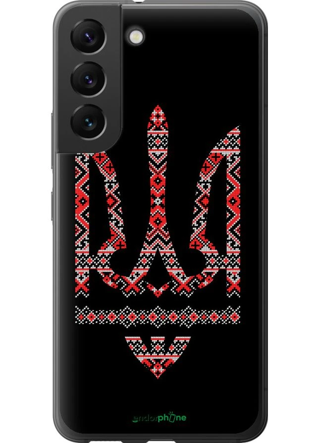 Чехол на Samsung Galaxy S22 Герб - вышиванка на черном фоне "1196u-2494-70447" Endorphone (392853855)