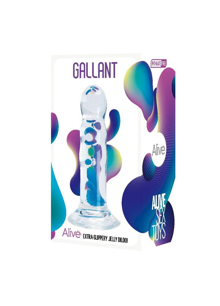 Прозрачный фаллоимитатор Gallant Jelly Dildo Alive (297572713)