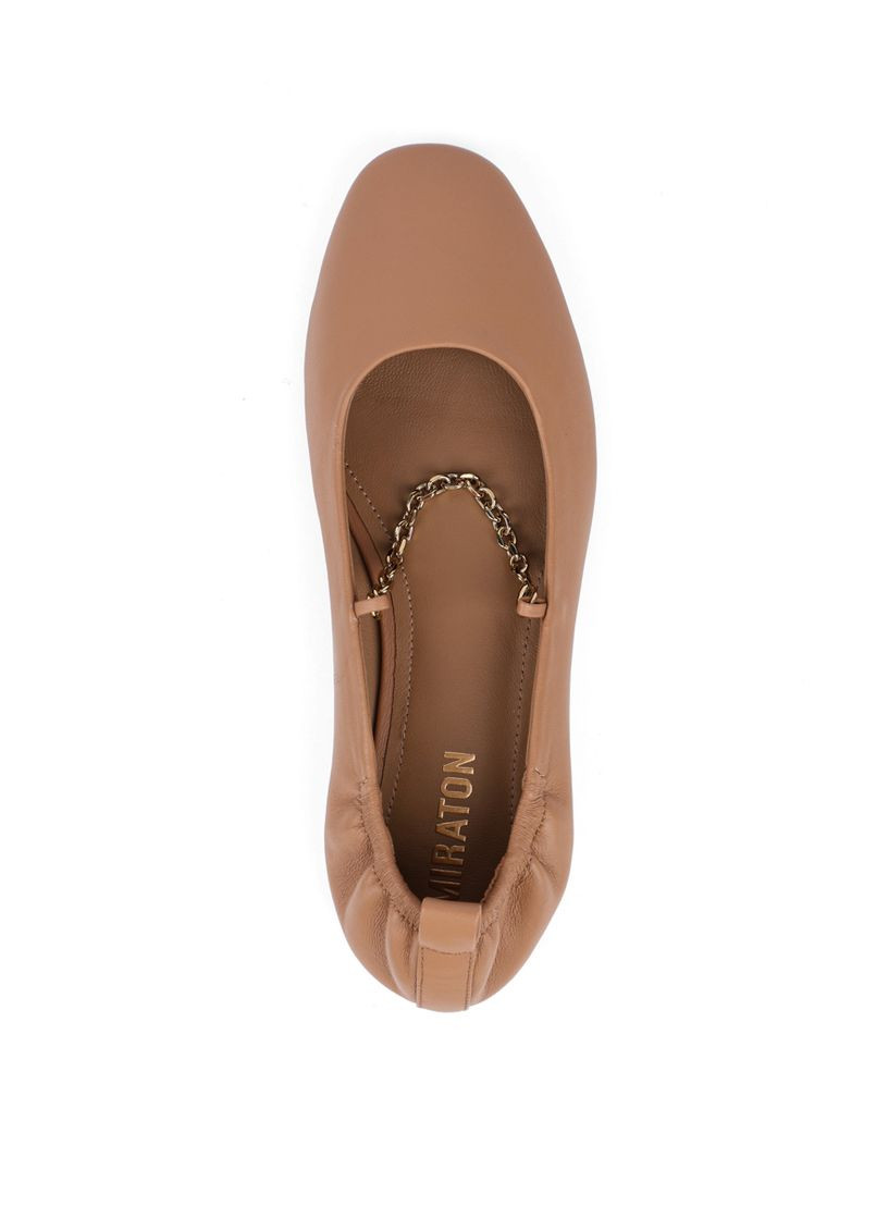 Женские женские балетки a4146-15 бежевый кожа MIRATON | бежевые (322181728)
